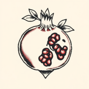 Stick-And-Poke Pomegranate Tattoo