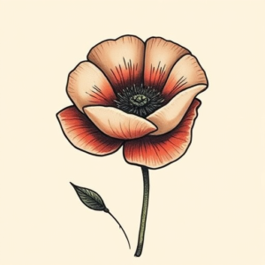 Stick-And-Poke Poppy Tattoo