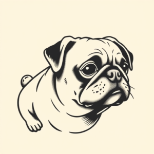 Stick-And-Poke Pug Tattoo