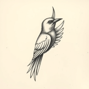 Stick-And-Poke Quetzal Tattoo