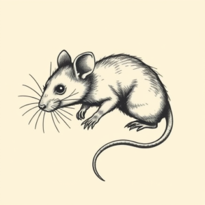 Stick-And-Poke Rat Tattoo
