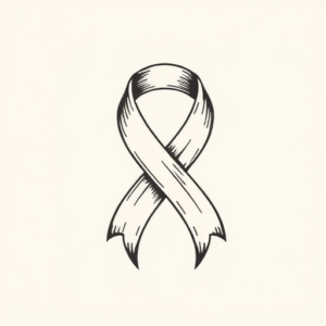 Stick-And-Poke Ribbon Tattoo