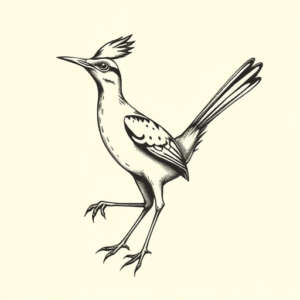 Stick-And-Poke Roadrunner Tattoo