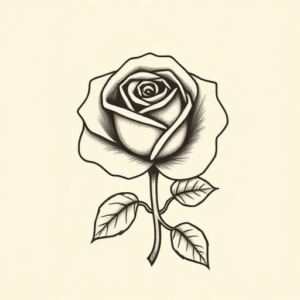 Stick-And-Poke Rose Tattoo