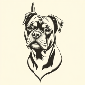 Stick-And-Poke Rottweiler Tattoo