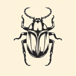 Stick-And-Poke Scarab Tattoo