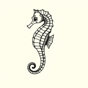 Stick-And-Poke Seahorse Tattoo