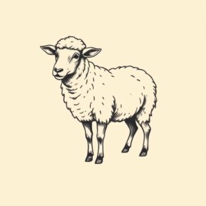 Stick-And-Poke Sheep Tattoo