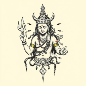 Stick-And-Poke Shiva Tattoo