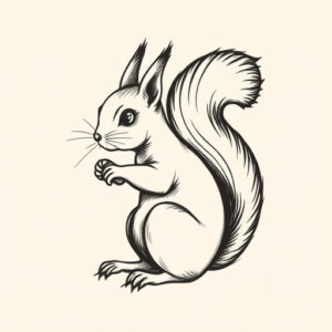 Stick-And-Poke Squirrel Tattoo