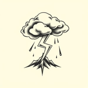 Stick-And-Poke Storm Tattoo
