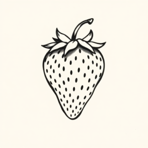 Stick-And-Poke Strawberry Tattoo