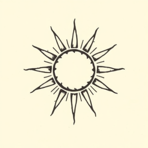 Stick-And-Poke Sun Tattoo