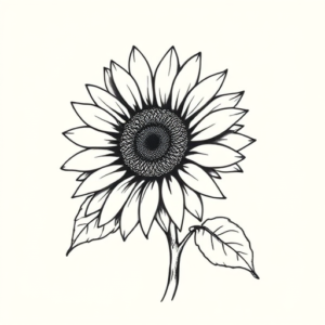 Stick-And-Poke Sunflower Tattoo