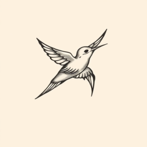 Stick-And-Poke Swallow Tattoo