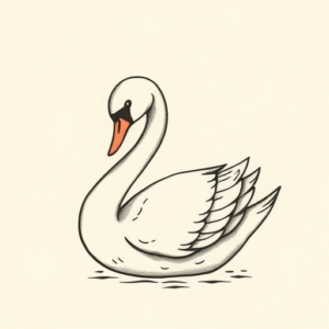 Stick-And-Poke Swan Tattoo