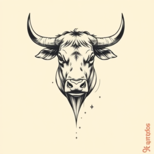 Stick-And-Poke Taurus Tattoo