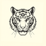 Stick-And-Poke Tiger Tattoo
