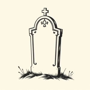 Stick-And-Poke Tombstone Tattoo