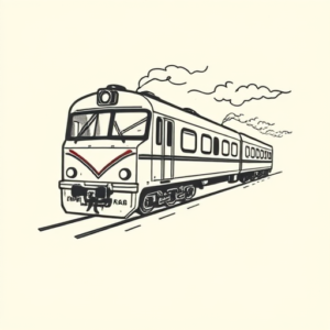 Stick-And-Poke Train Tattoo