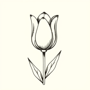 Stick-And-Poke Tulip Tattoo