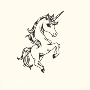 Stick-And-Poke Unicorn Tattoo
