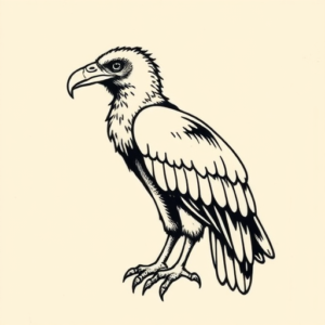 Stick-And-Poke Vulture Tattoo