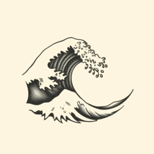 Stick-And-Poke Wave Tattoo