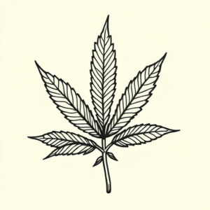 Stick-And-Poke Weed Tattoo