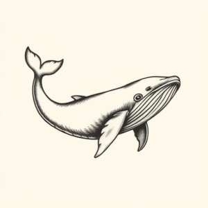 Stick-And-Poke Whale Tattoo
