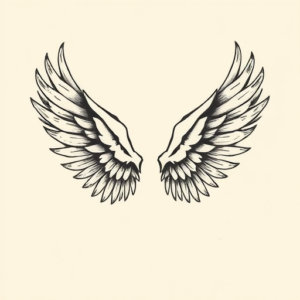 Stick-And-Poke Wings Tattoo