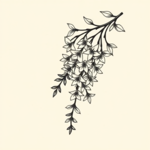 Stick-And-Poke Wisteria Tattoo