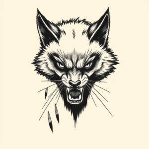 Stick-And-Poke Wolverine Tattoo