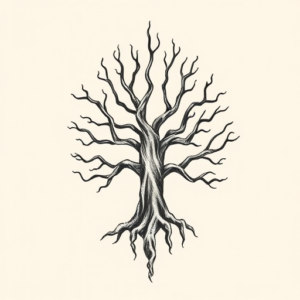 Stick-And-Poke Yggdrasil Tattoo