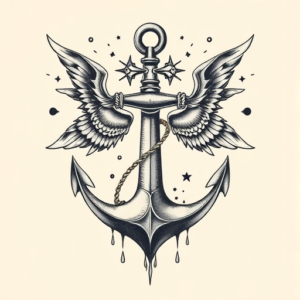 Surrealism Anchor Tattoo