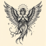 Surrealism Angel Tattoo