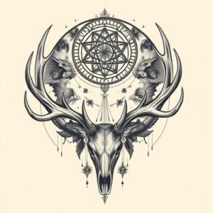 Surrealism Antler Tattoo
