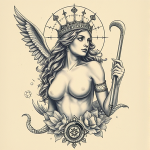 Surrealism Athena Tattoo