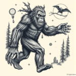 Surrealism Bigfoot Tattoo