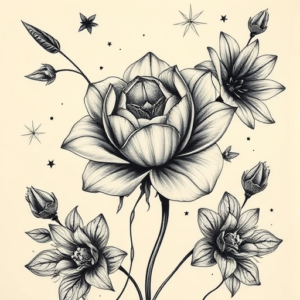 Surrealism Bouquet Tattoo