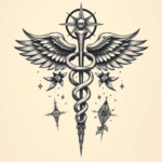 Surrealism Caduceus Tattoo