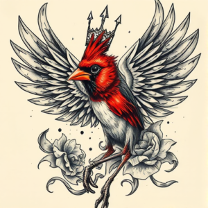 Surrealism Cardinal Tattoo