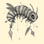 Surrealism Caterpillar Tattoo
