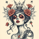 Surrealism Catrina Tattoo