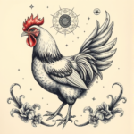Surrealism Chicken Tattoo