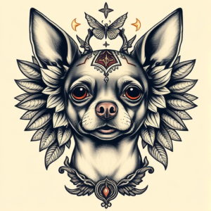 Surrealism Chihuahua Tattoo