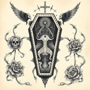 Surrealism Coffin Tattoo