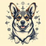 Surrealism Corgi Tattoo