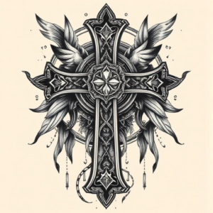 Surrealism Cross Tattoo