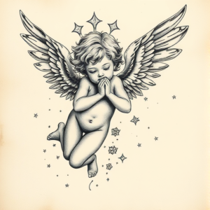 Surrealism Cupid Tattoo